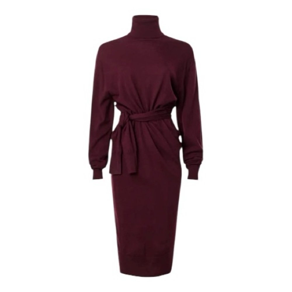 Vanessa Bruno Batilda Sweater Dress Turtleneck Long Sleeve Wool Linen Small